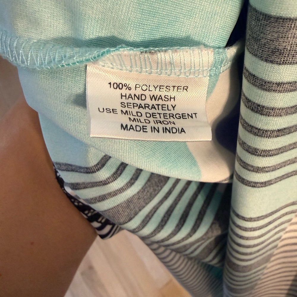 Source Unknown Aqua and Multicolor Midi Dress - image 4